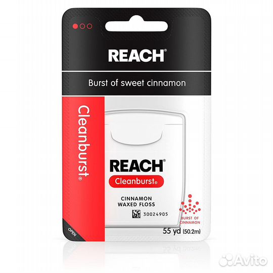 Reach Cleanburst, зубная нить, аромат корицы 50,2