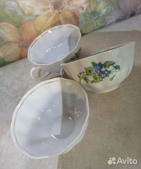 Чайные чашки фарфоровые от сервизов дулево