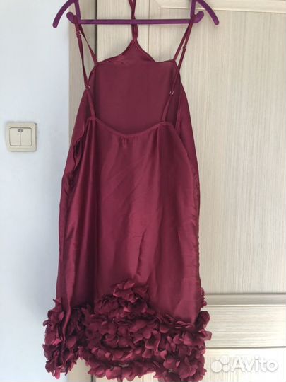 Платье-комбинация бордовая