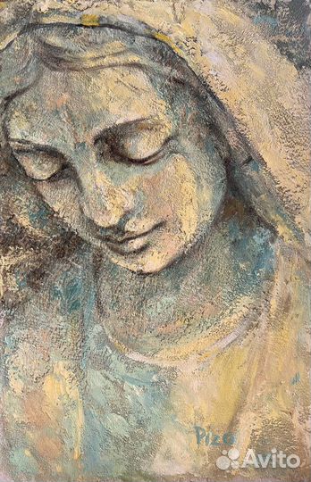 Картина маслом с девушкой под старину скульптура