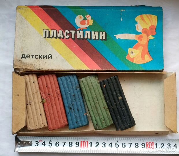 Пластилин детский Набор 5 цветов СССР Коробка