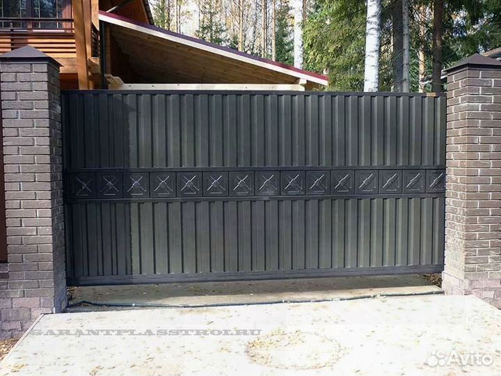 Установка откатных ворот