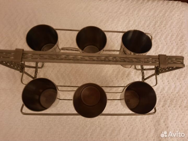 Рюмки СССР металлические на подставке