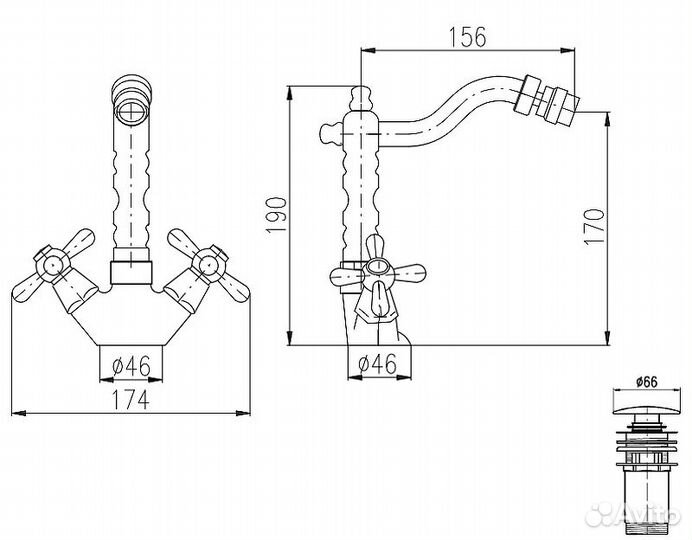 Смеситель для биде Rav Slezak mk521.5/9 Хром