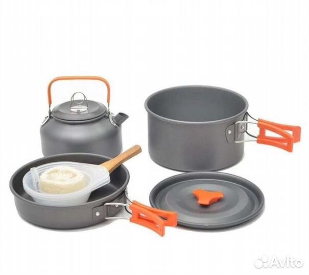 Походный набор посуды с чайником