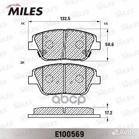 Колодки тормозные передние (Смесь Semi-Metallic