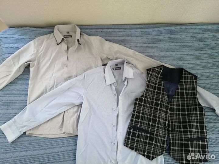 Рубашки школьные для мальчика. Размер 128-134