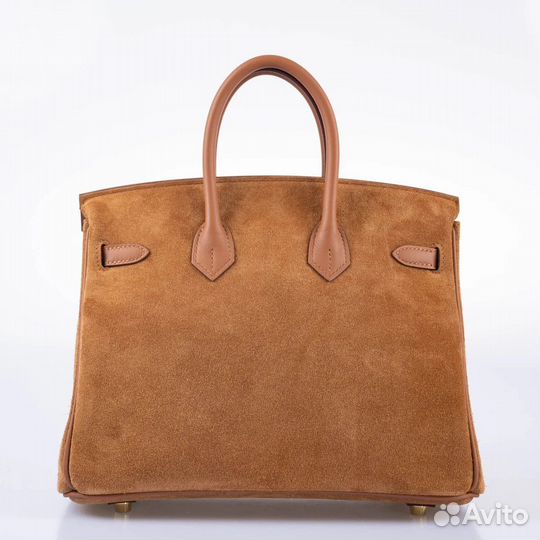 Сумка Hermes Birkin 25 Grizzly Gold замша