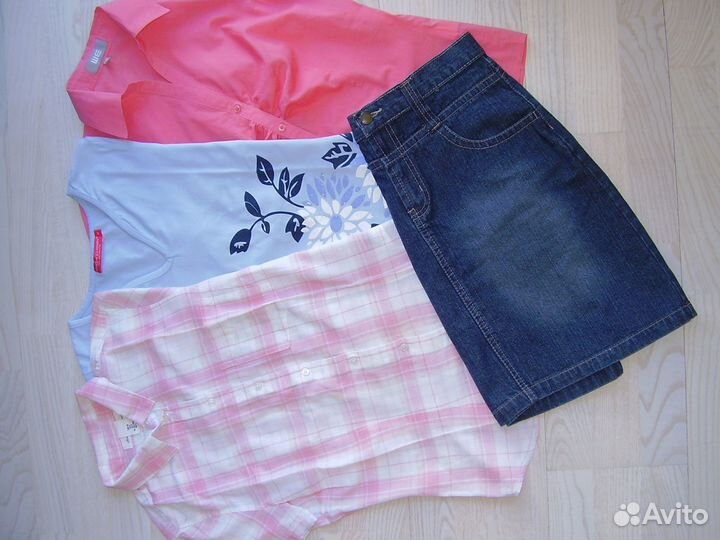 Джинсовая брендовая одежда 42 44 пакетом