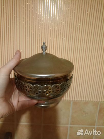 Конфетница мельхиор/золото СССР