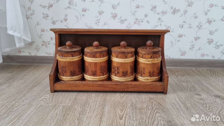 Набор деревянных баночек для хранения