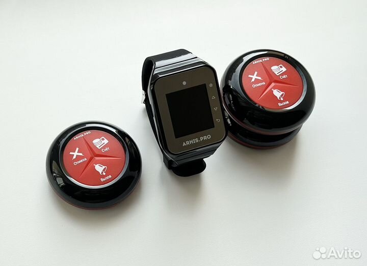 Премиальная кнопка вызова официанта и часы