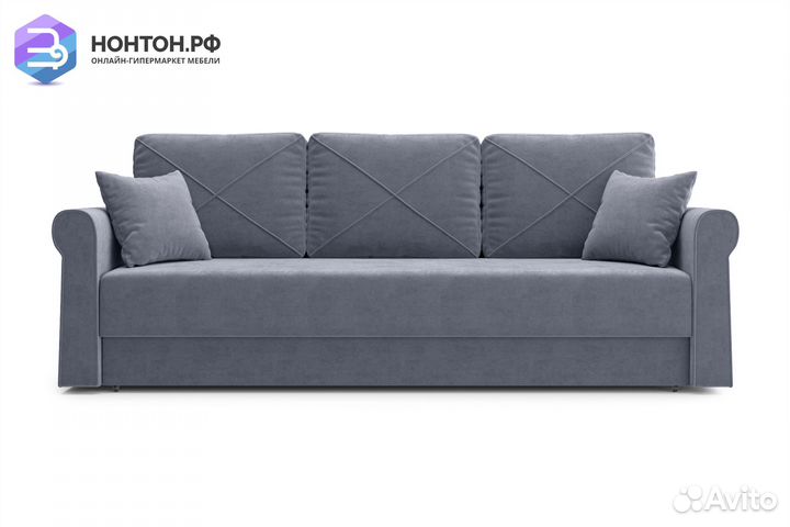 Диван еврокнижка Лира 3-х местный темно-серый