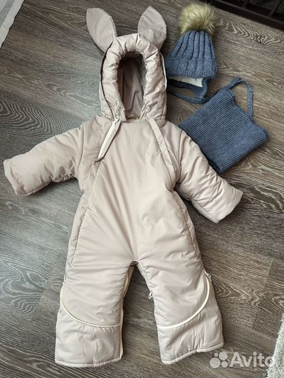 Детский зимний комбинезон зайка 56-74