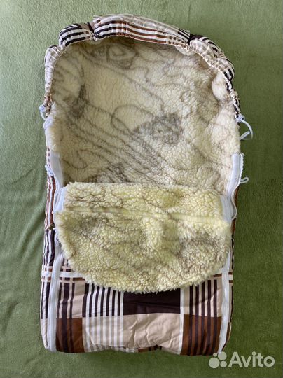 Зимний конверт в коляску на овчине