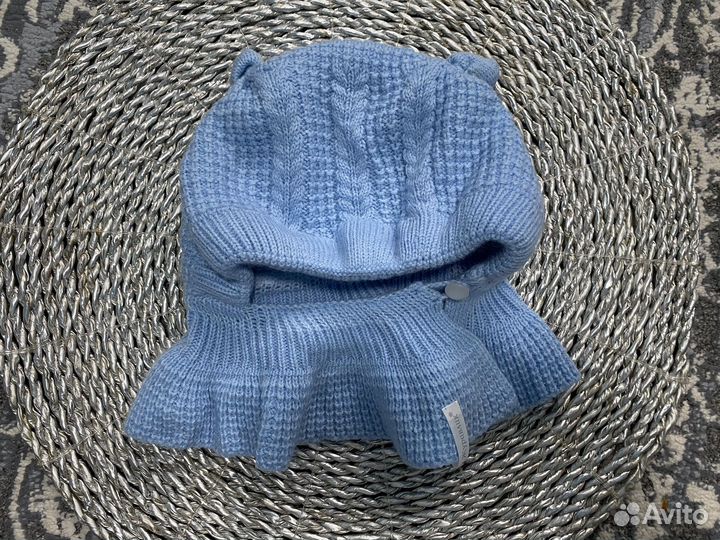 Шапка шлем для новорожденных 42 44 Журавлик