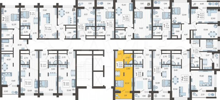 Квартира-студия, 22,8 м², 2/19 эт.