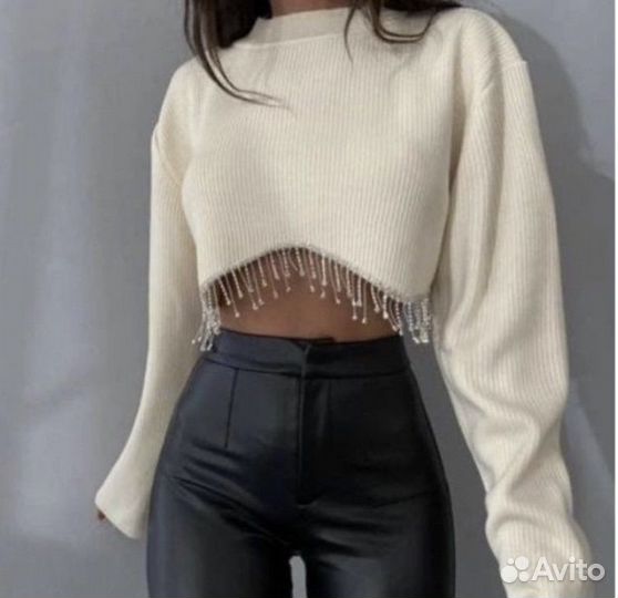 Кофта короткая с висюльками