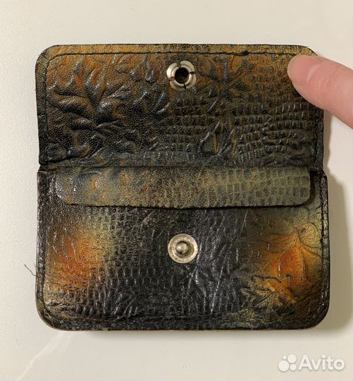 Кошелек (кожа) ссср, винтаж, 11х6 см