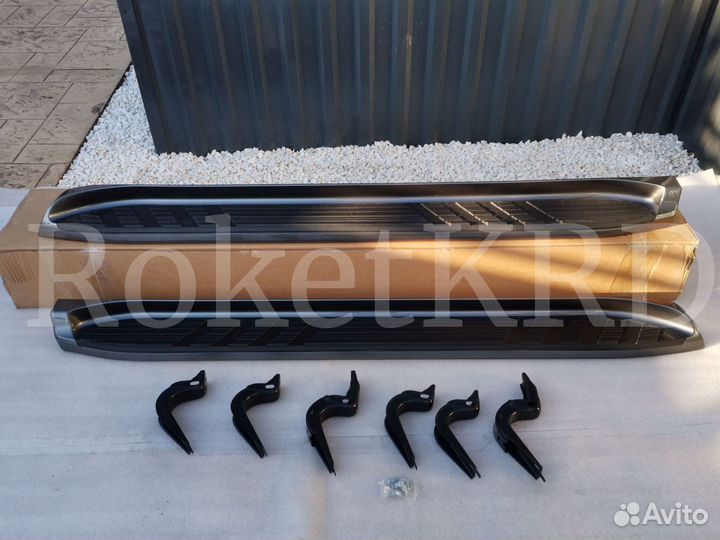 Подножки Toyota Land Cruiser Prado 120 Т.серые