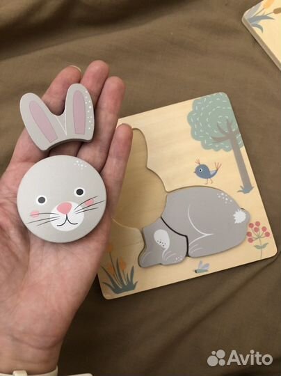 Деревянный пазл для малыша / детские игрушки