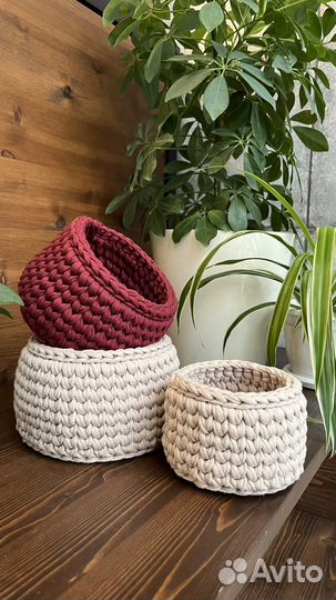 Набор вязаных корзин / корзина для хранения