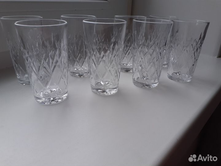 Стаканы стекло, хрусталь, чайные чашки