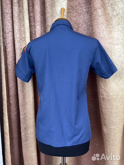 Рубашка бойскаута Америки синяя с нашивками