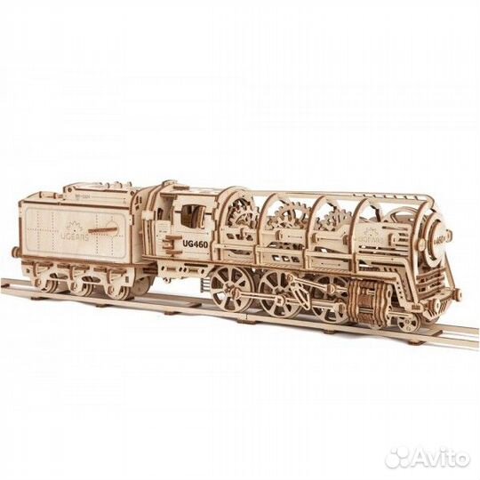 3D конструктор ugears Локомотив c тендером, Перон