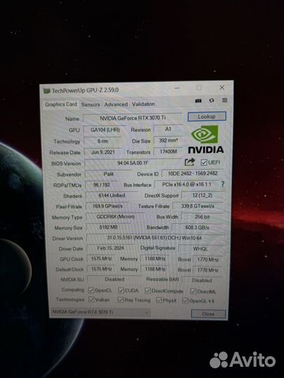 Видеокарта Rtx 3070 Ti Гарантия