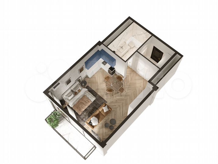 Апартаменты-студия, 56,7 м², 4/7 эт.