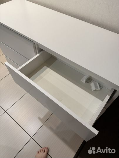 Комод белый 6 ящиков