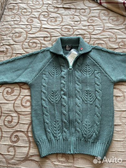 Кардиган кофта на молнии 100 % шерсть
