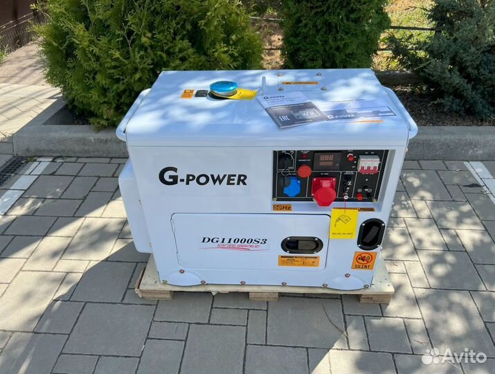 Дизельный генератор 10 кВт g-power трехфазный