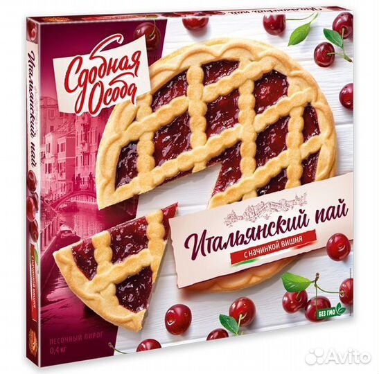 Сдобная Особа Песочный Итальянский пай Вишня 400 г