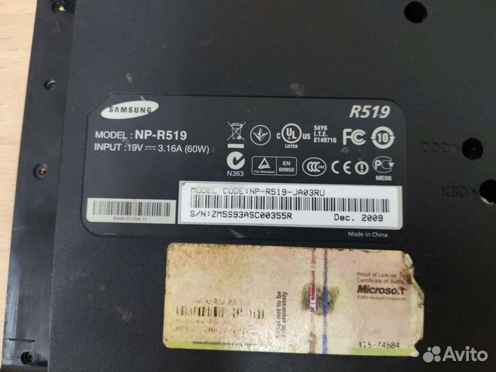 Samsung r519-ja03ru материнская плата