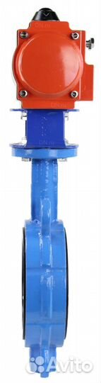 Затвор дисковый поворотный DN.ru WBV1413E-2W-Fb Ду80 Ру16, корпус - чугун GGG50, диск - чугун GGG40