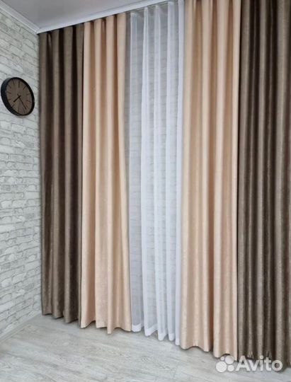 Шторы комбинация. Новые. 4 метра