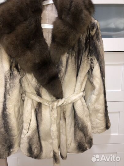 Шуба норковая с соболем