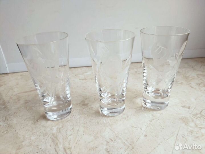 Хрустальные стопки СССР 4 шт