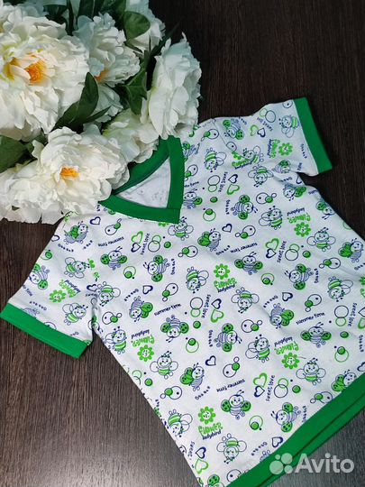 Детская футболка с пчелками, 6-12 месяцев