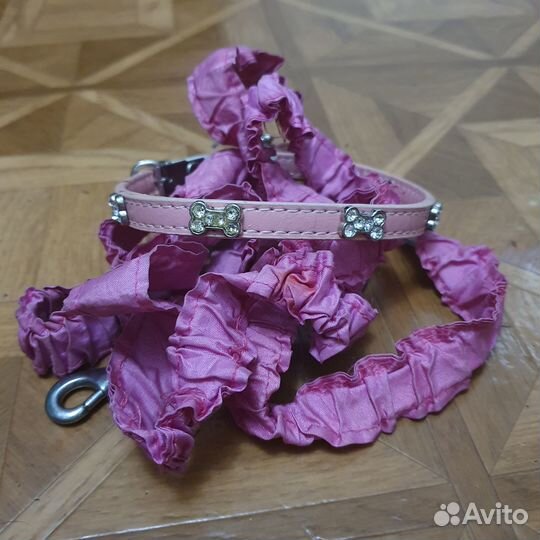 Светящийся ошейник для собак и поводком