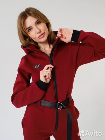 Inzibe Женский комбинезон утепленный с молнией для