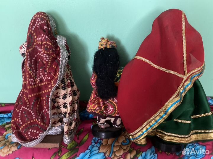 Набор 3 шт Индийских колоритных кукол