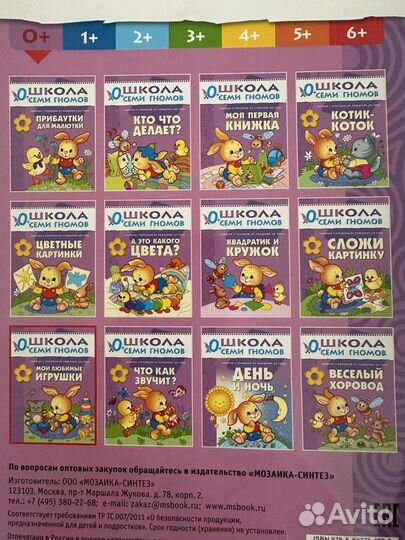 Комплект (12 шт) детских книг Школа семи гномов 0+