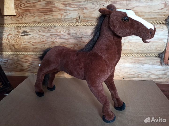 Лошадь игрушка мягкая коричневая