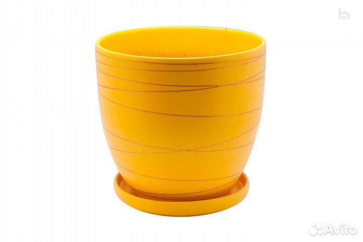 Горшок для цветов керамический с подставкой 4,7 л