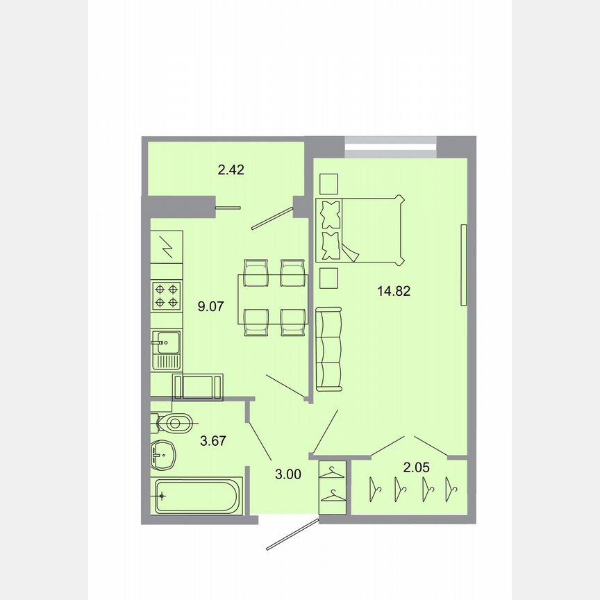 1-к. квартира, 32,9 м², 14/20 эт.