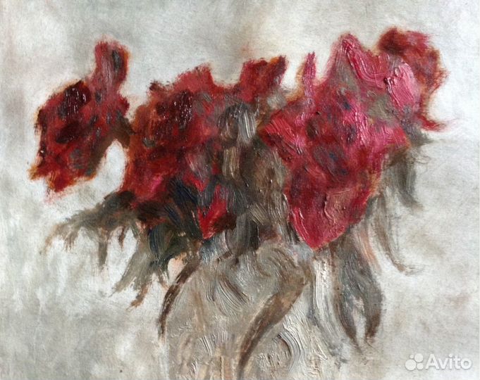 Картина масло цветы натюрморт