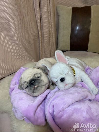 Реалистичная мягкая игрушка собака